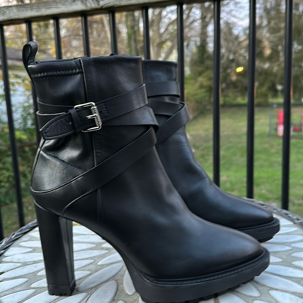 New ALLSAINTS Havana Strap Platform High Heeled Boots Size 11